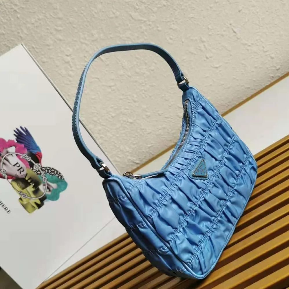 Prada Nylon and Saffiano Leather Mmini Bag for Women in Blue Prada Nylon and Saffiano Leather Mmini Bag for Women in Blue