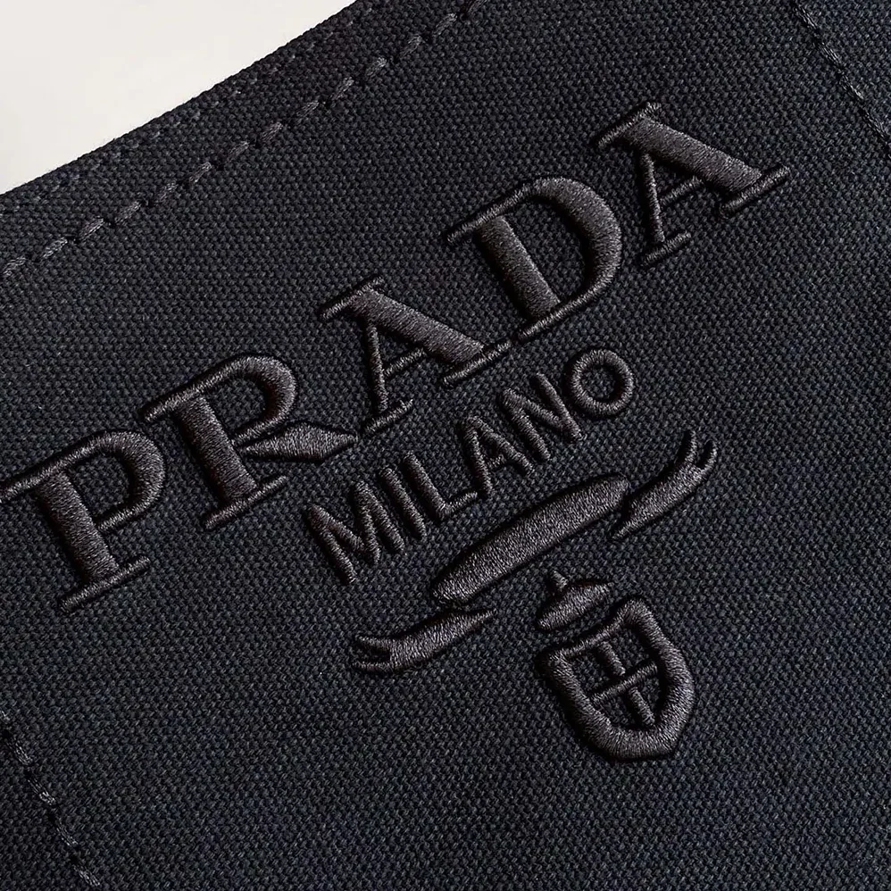 Prada Jardinière Small Cotton Canvas Handbag for Women in Black Prada Jardinière Small Cotton Canvas Handbag for Women in Black