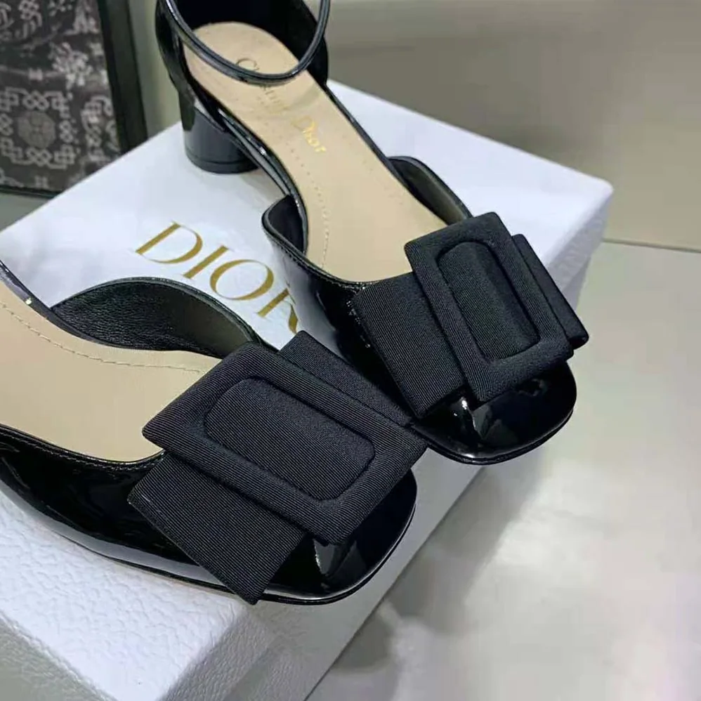Dior Idylle Ballet Pump Black Patent Calfskin and Grosgrain for Women Dior Idylle Ballet Pump Black Patent Calfskin and Grosgrain for Women