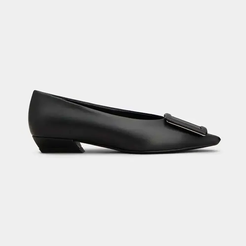 Roger Vivier Viv In The City Ballerinas In Leather Black for Women Roger Vivier Viv In The City Ballerinas In Leather Black for Women