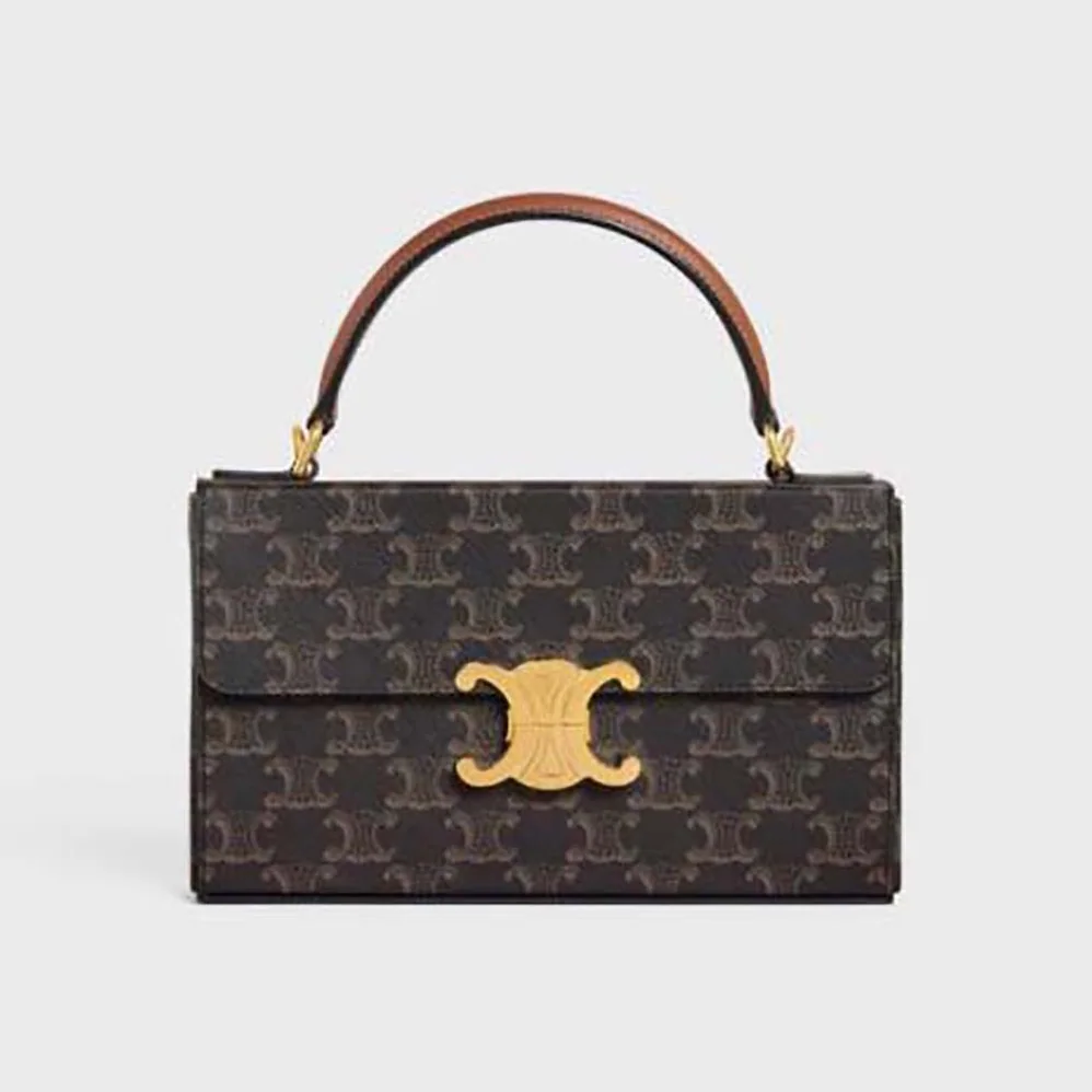 Celine Box Triomphe in Triomphe Canvas and Calfskin for Women Celine Box Triomphe in Triomphe Canvas and Calfskin for Women