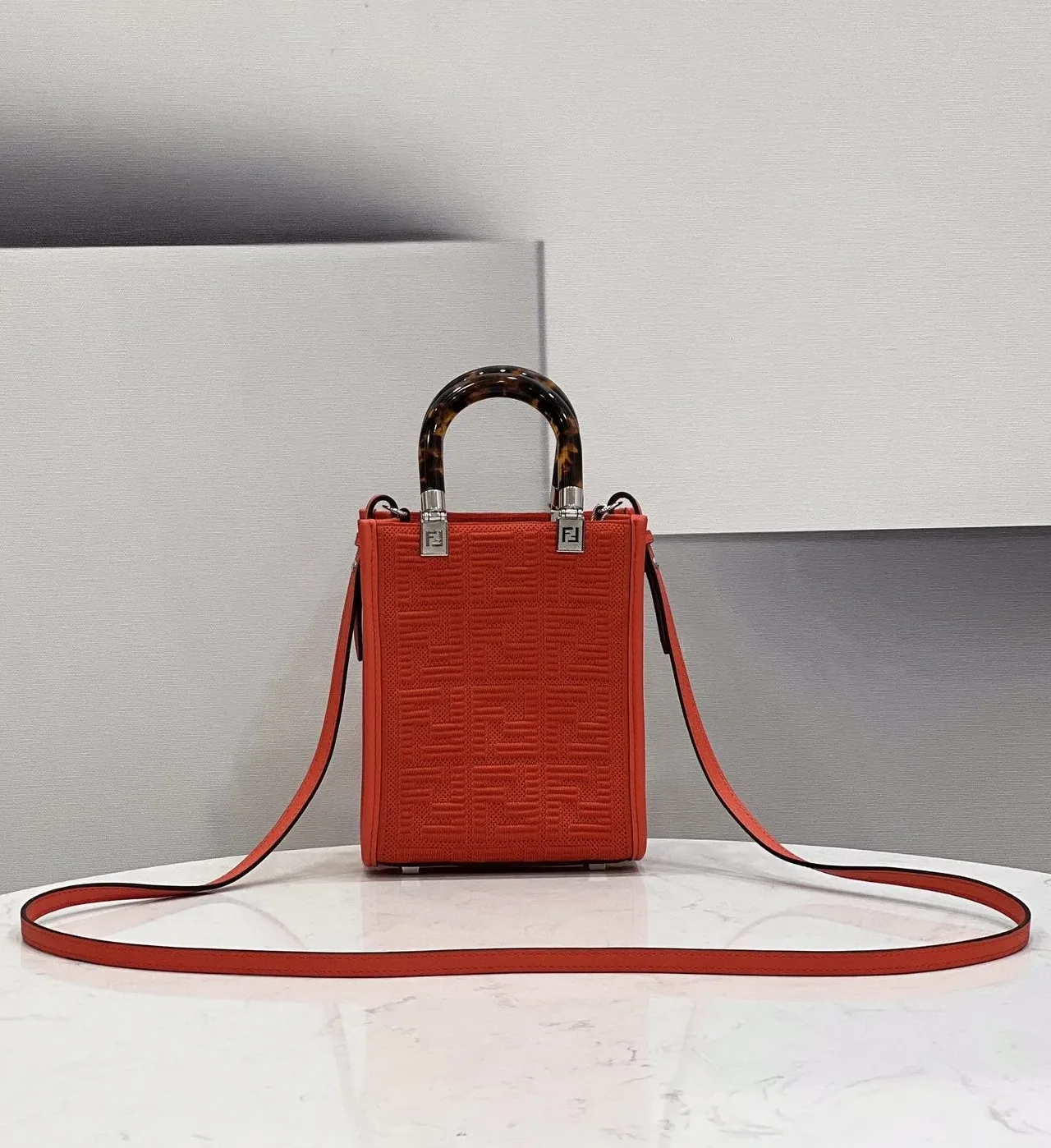 Fendi Mini Sunshine Shopper Red Fendi Mini Sunshine Shopper Red