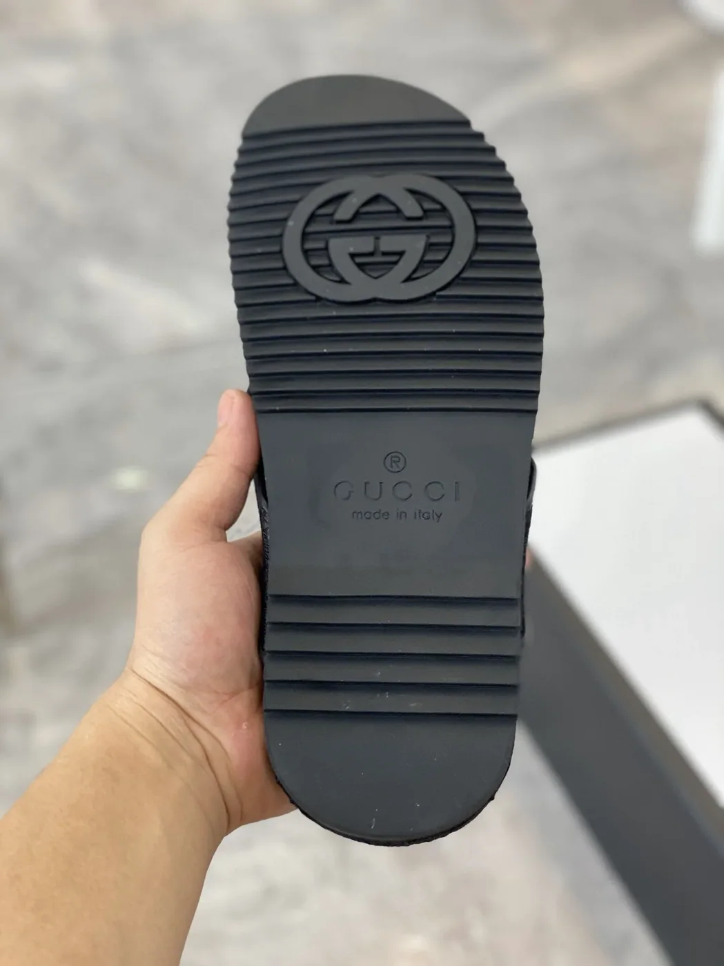 Gucci GG T for Men in Strap Slide Sandals Black Gucci GG T for Men in Strap Slide Sandals Black