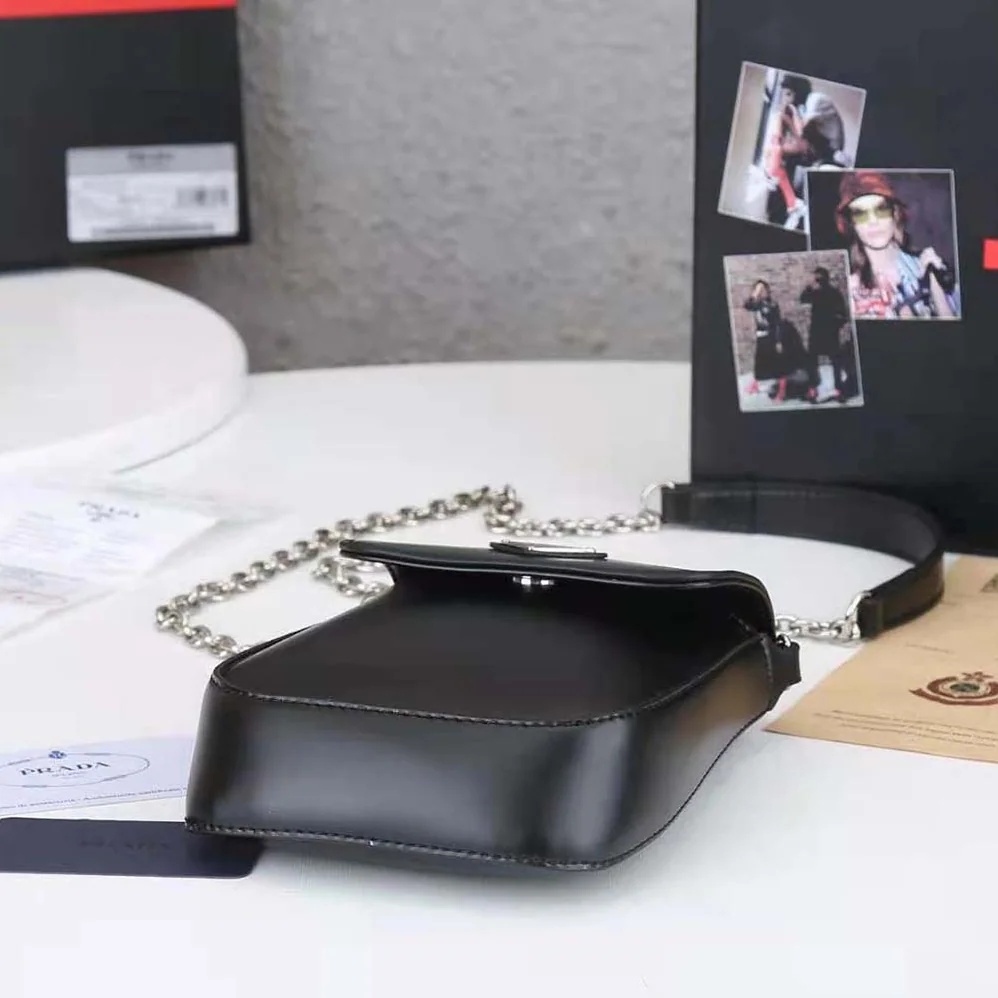 Prada Brushed Leather Mini-bag for Women in Black Prada Brushed Leather Mini-bag for Women in Black