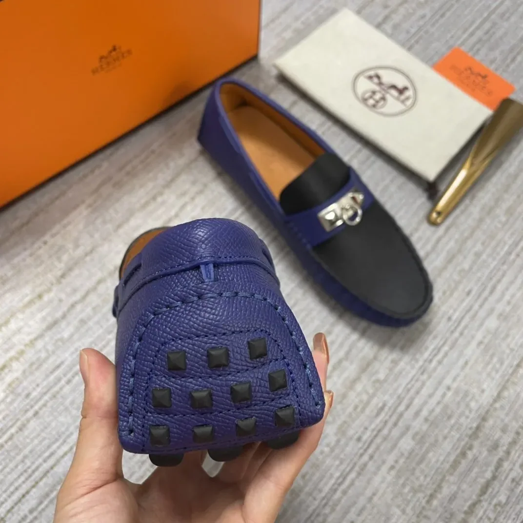 Hermes Irving Loafer Blue in Black Hermes Irving Loafer Blue in Black