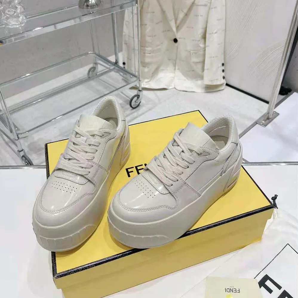 Fendi Fashion Show Beige Leather Low for Women in Tops