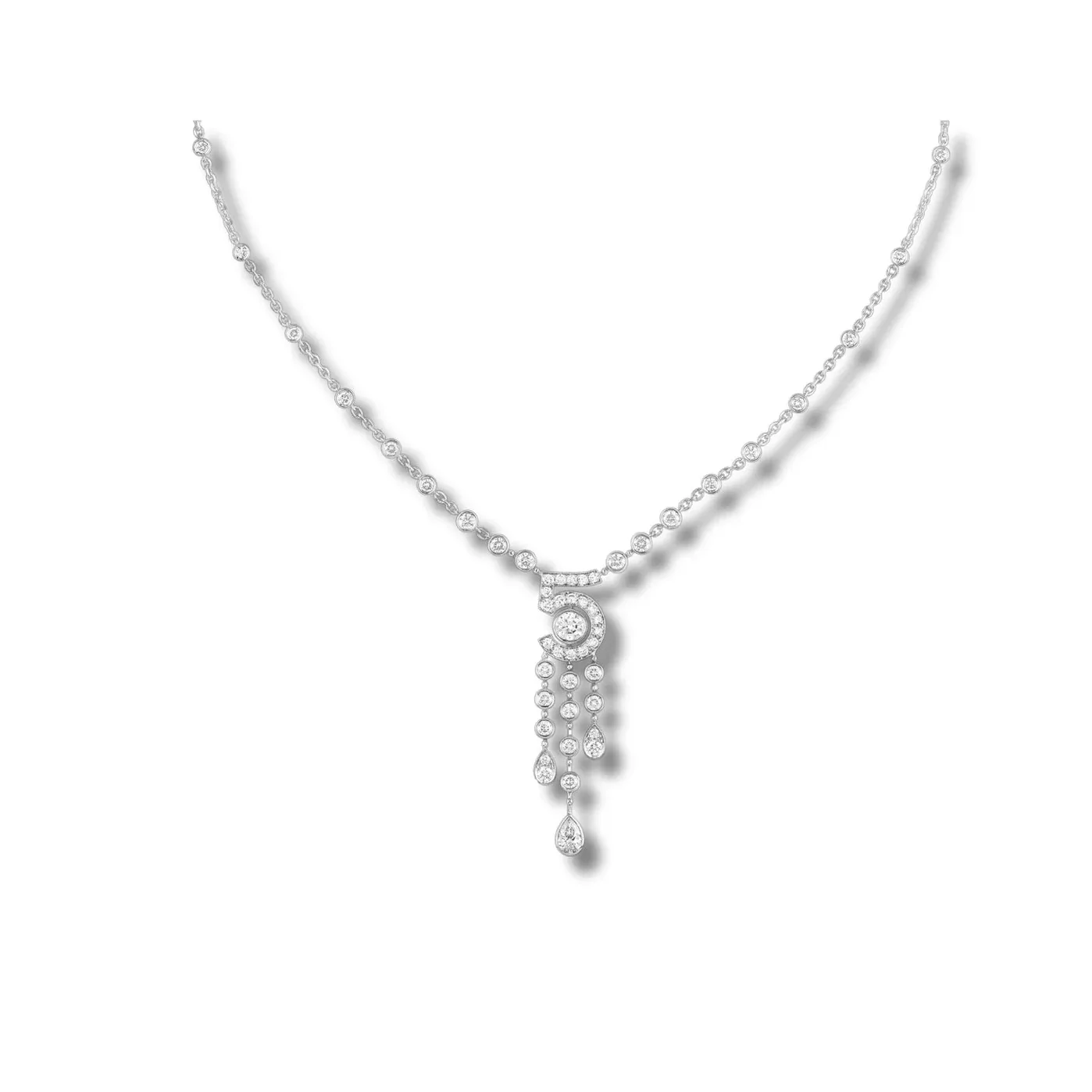Chanel Eternal N°5 Necklace White Gold Chanel Eternal N°5 Necklace White Gold