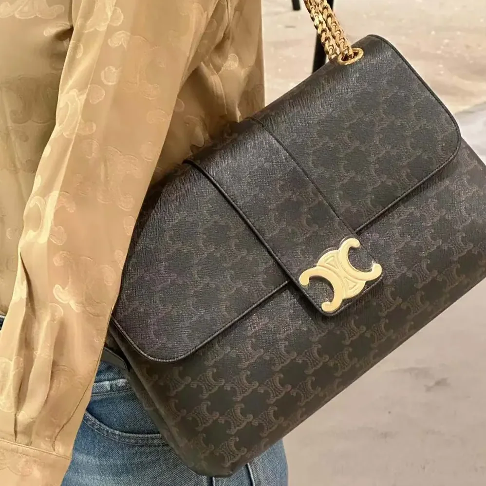 Celine Large Celine Victoire Bag in Triomphe Canvas 118222FRH.04LU for Women Celine Large Celine Victoire Bag in Triomphe Canvas 118222FRH.04LU for Women