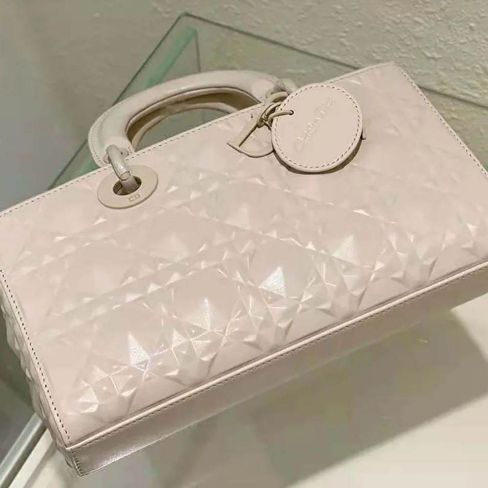 Dior Lady D-Joy Bag Latte Cannage Calfskin with Diamond Motif for Women Dior Lady D-Joy Bag Latte Cannage Calfskin with Diamond Motif for Women