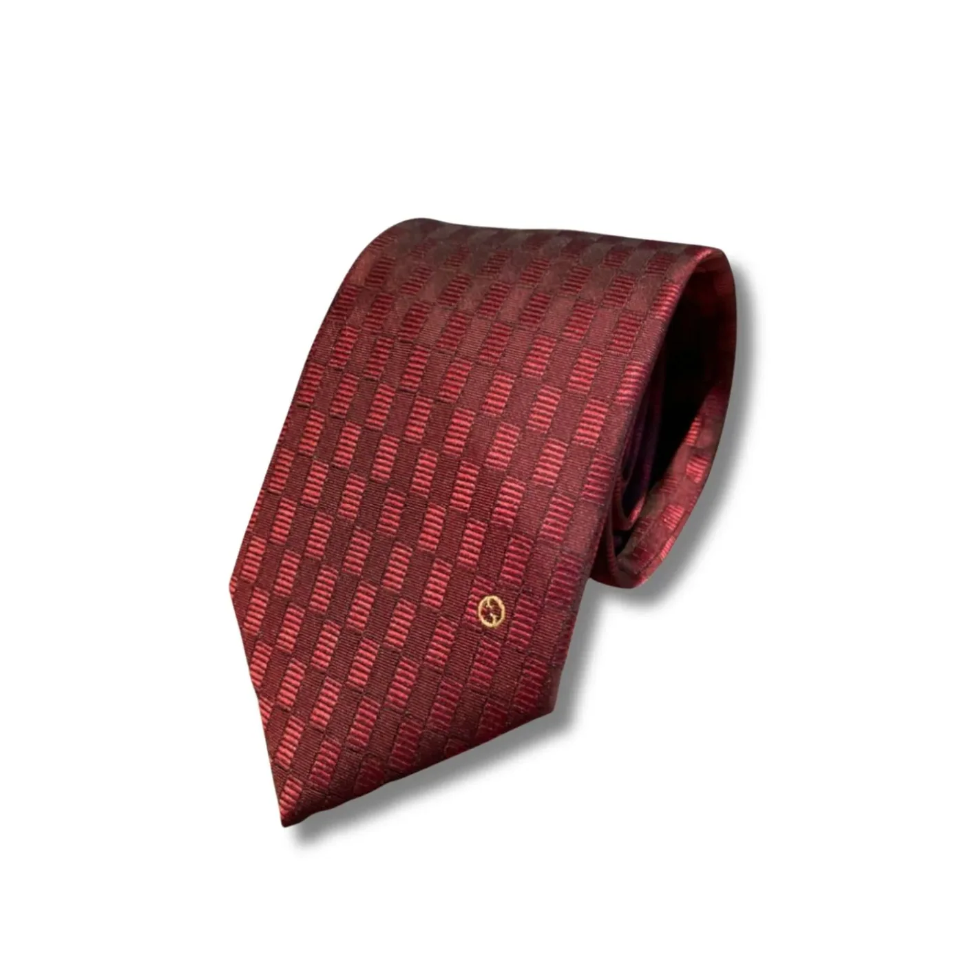 Gucci Geometric Pattern Silk Tie Red Gucci Geometric Pattern Silk Tie Red