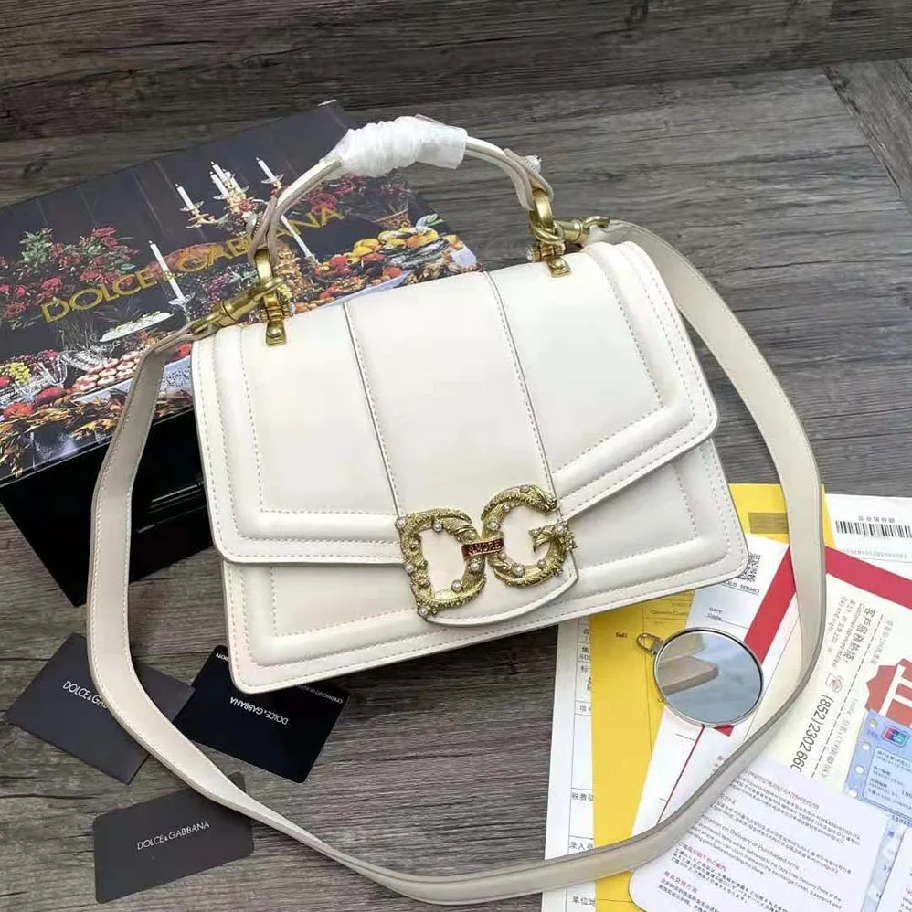 Dolce Gabbana D&G Amore Bag in Calfskin Leather for Women in White Dolce Gabbana D&G Amore Bag in Calfskin Leather for Women in White