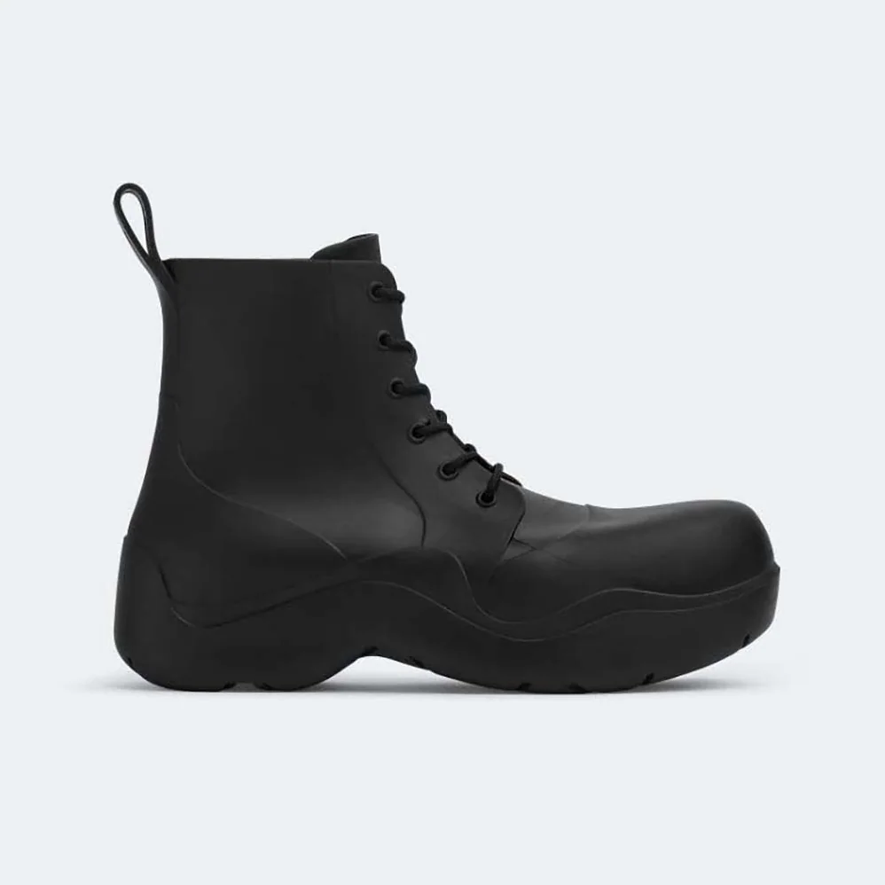 Bottega Veneta Puddle Lace-Up Ankle Boot for Unisex in Black Bottega Veneta Puddle Lace-Up Ankle Boot for Unisex in Black