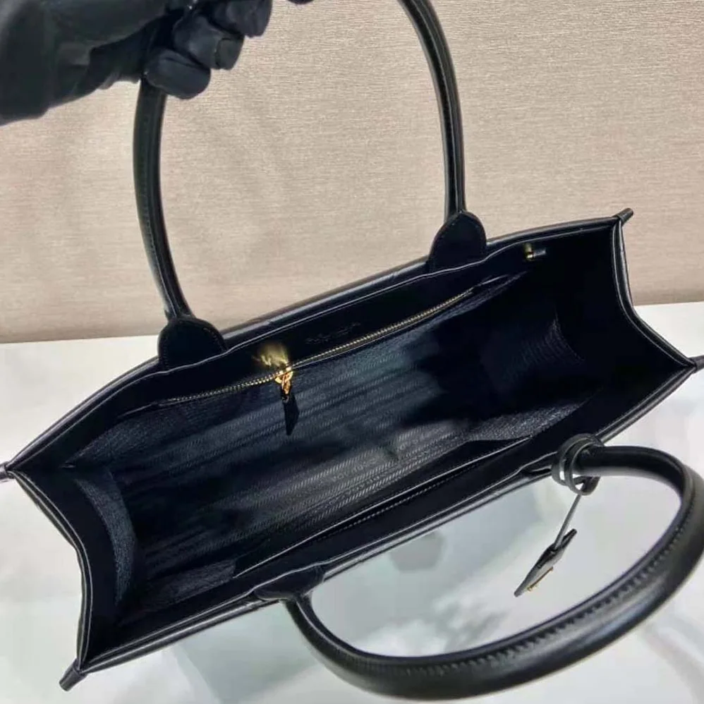 Prada Large Leather Handbag for Women in Black Prada Large Leather Handbag for Women in Black