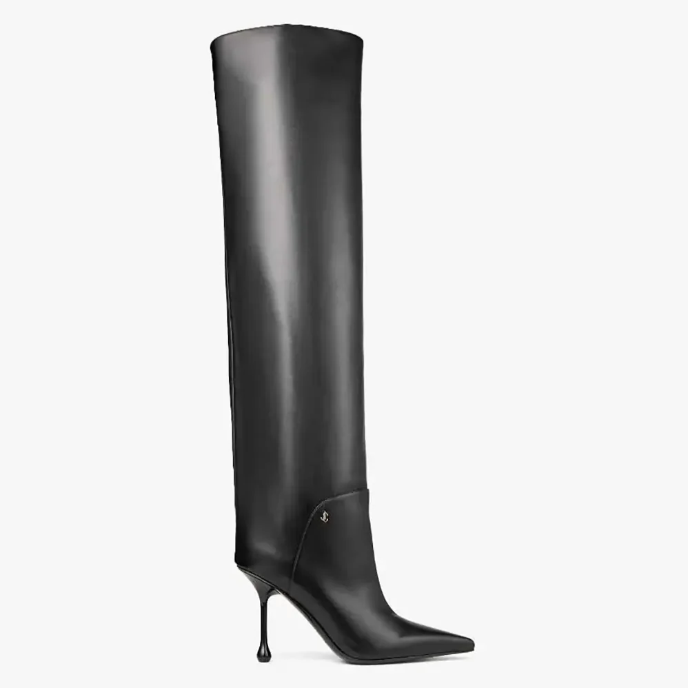 Jimmy Choo Cycas Knee Boot 95 Black Nappa Leather Knee for Women in High Boots Jimmy Choo Cycas Knee Boot 95 Black Nappa Leather Knee for Women in High Boots