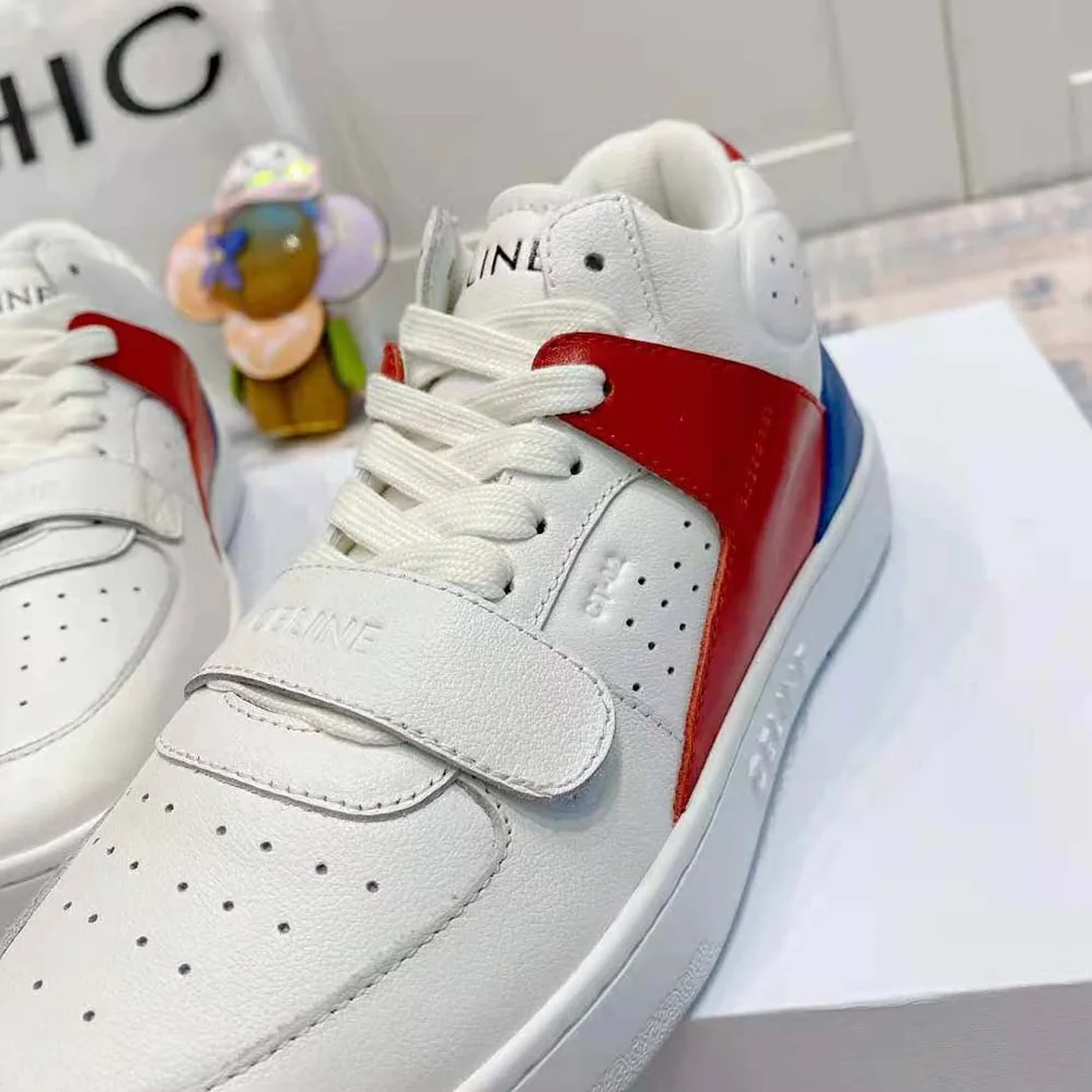 Celine CT-02 Mid Sneaker with Scratch in Calfskin for Men in Red
