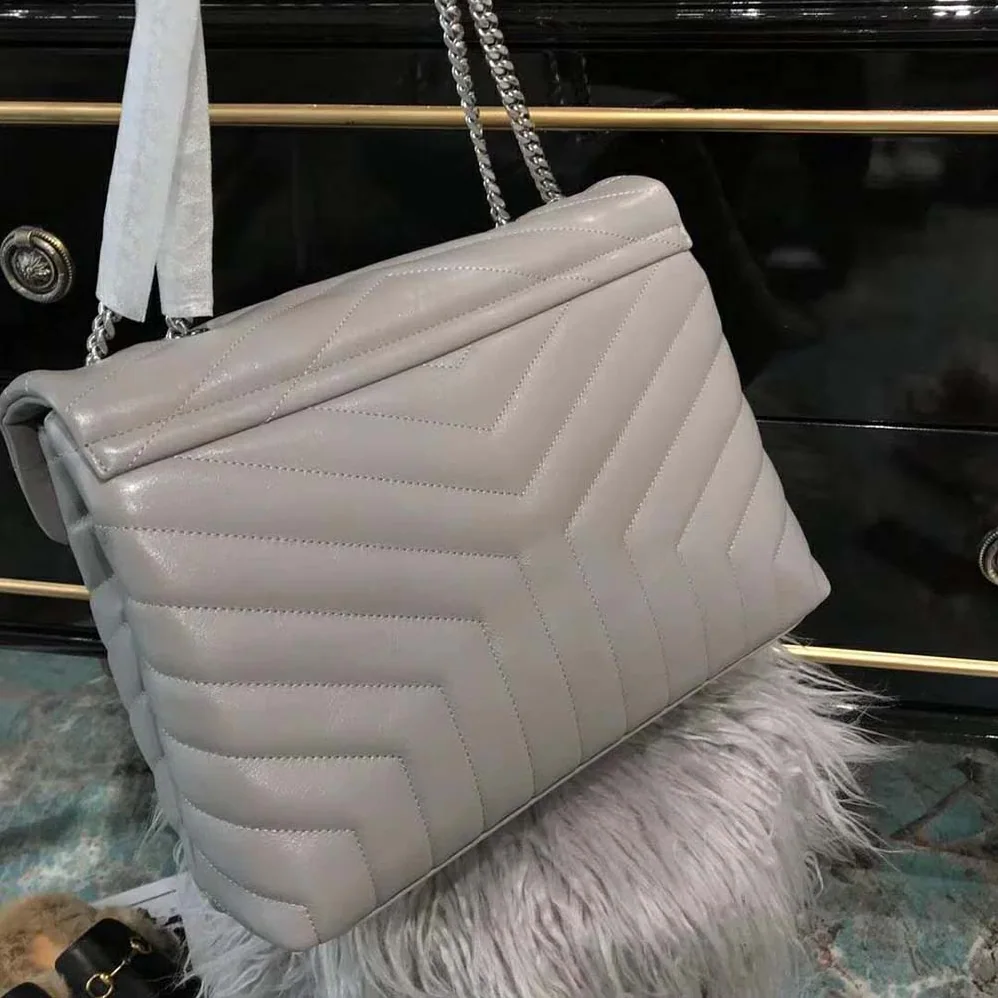 Saint Laurent YSL Loulou Medium Matelasse Y Leather for Women in White Saint Laurent YSL Loulou Medium Matelasse Y Leather for Women in White