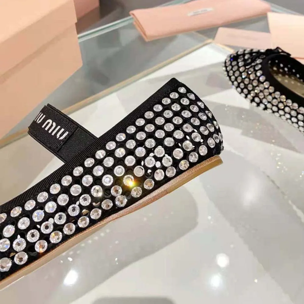 Miu Miu Satin Ballerinas for Women in Black Miu Miu Satin Ballerinas for Women in Black
