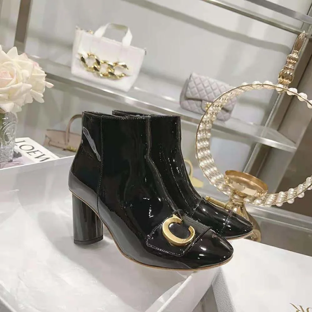 Dior C'est Dior Heeled Ankle Boot Black Patent Calfskin for Women