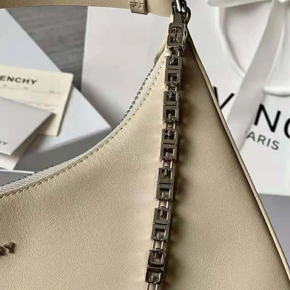 Givenchy Medium Moon Cut Out Bag in Leather for Women in Beige