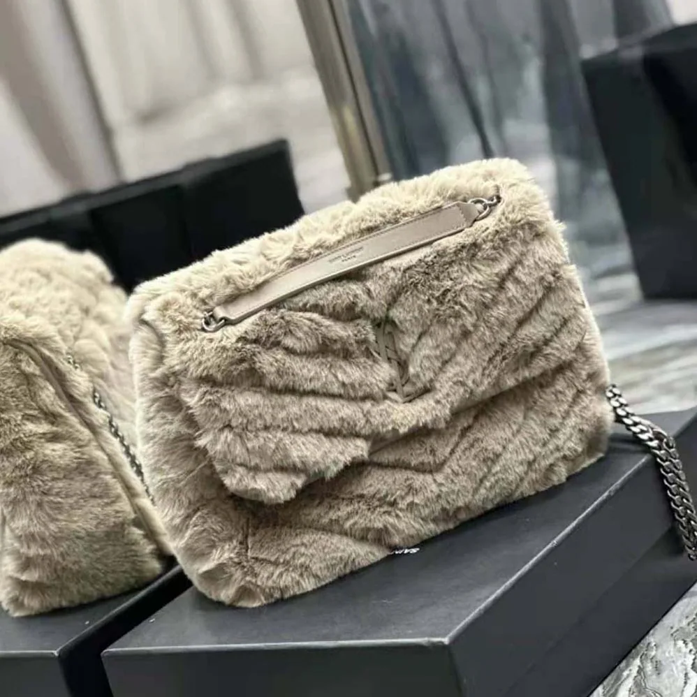 Saint Laurent YSL Niki Medium Chain Bag in Shearling for Women Saint Laurent YSL Niki Medium Chain Bag in Shearling for Women