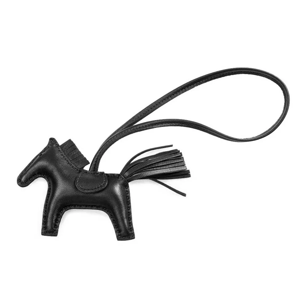 Hermes Rodeo MM Charm for Unisex in Black