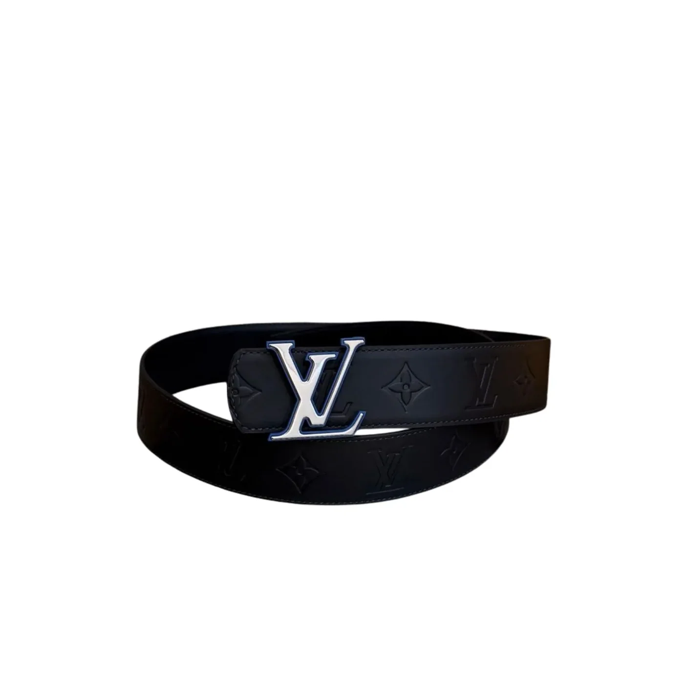 Louis Vuitton LV Initiales Monogram Eclipse Belt Black With Silver Buckle Louis Vuitton LV Initiales Monogram Eclipse Belt Black With Silver Buckle