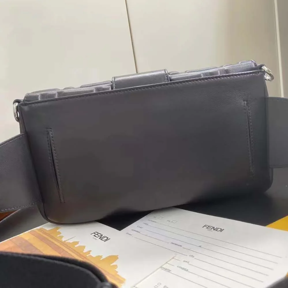 Fendi Baguette Black Calf Leather Bag for Men