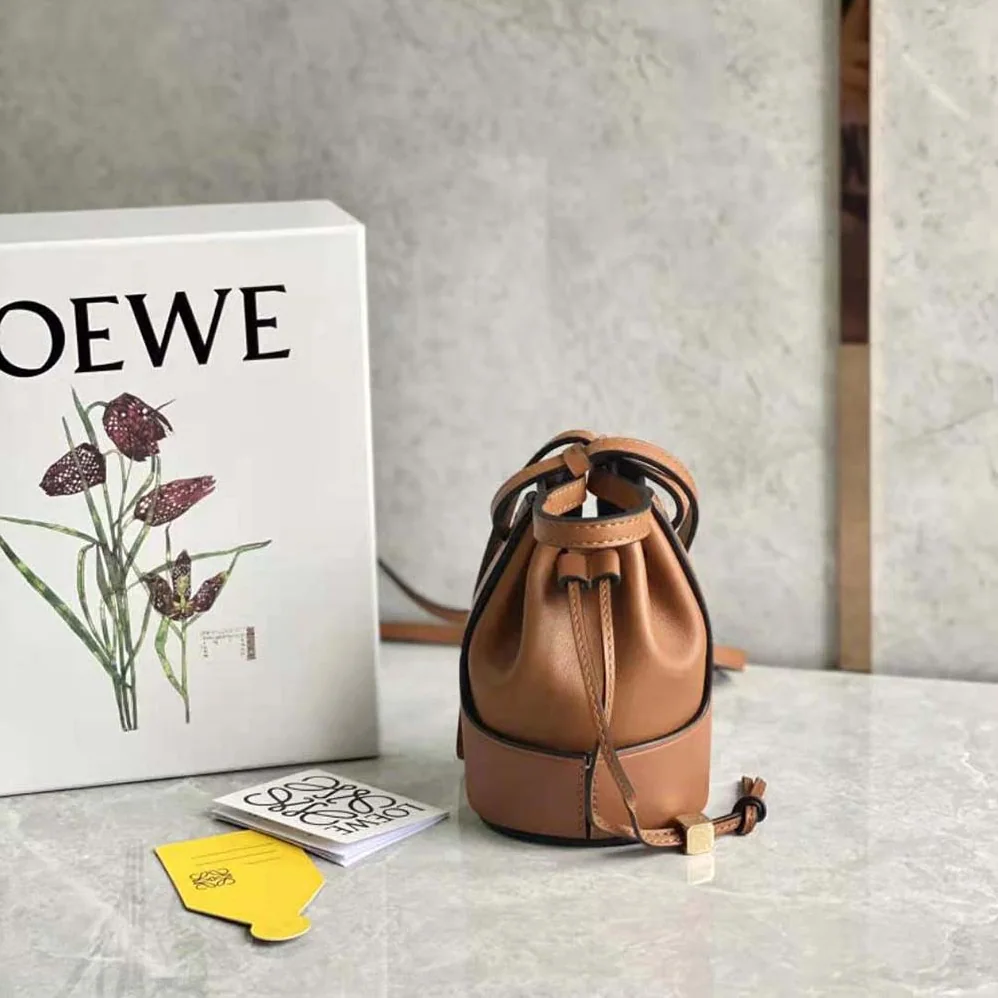 Loewe Nano Balloon Bag in Nappa and Calfskin for Women in Brown Loewe Nano Balloon Bag in Nappa and Calfskin for Women in Brown