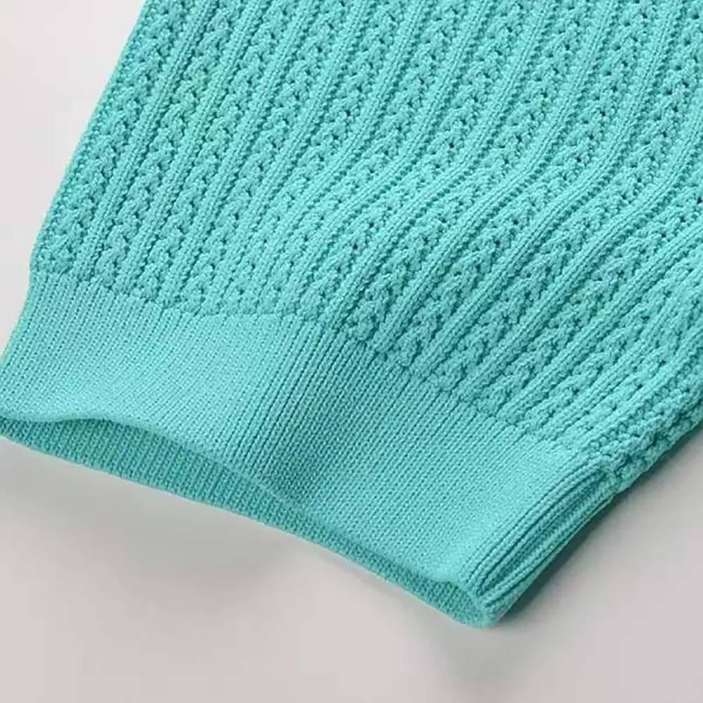 Balmain Flared Knit Dress for Women in Light Blue