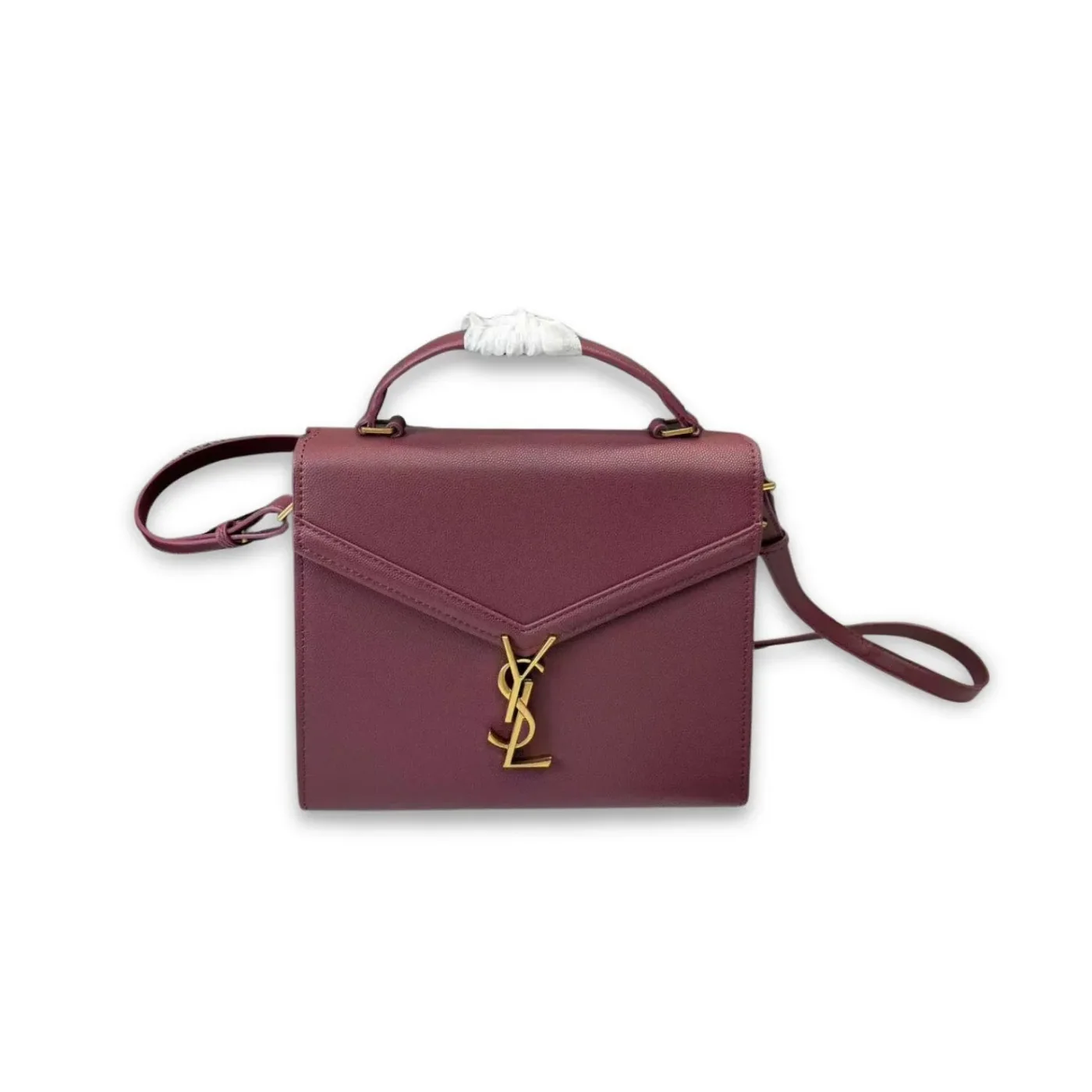 Saint Laurent Cassandra Medium Top Handle Bag Deep Burgundy in YSL Saint Laurent Cassandra Medium Top Handle Bag Deep Burgundy in YSL