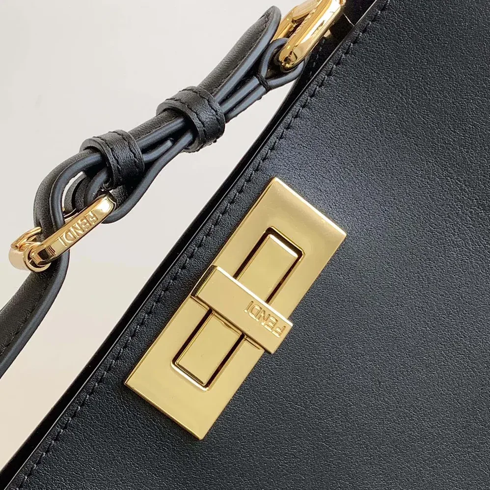 Fendi Peekaboo Soft Large Black Leather Bag for Women Fendi Peekaboo Soft Large Black Leather Bag for Women