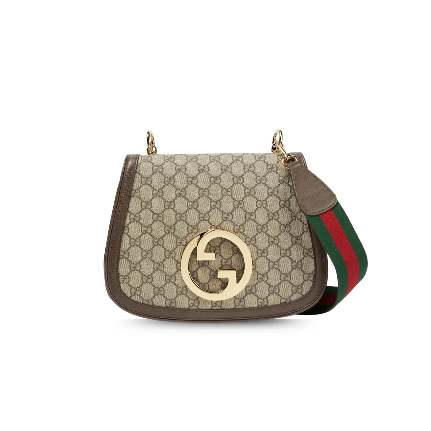 Gucci Blondie Medium Shoulder Bag / Beige/ Ebony GG Supreme Canvas Gold Hardware
