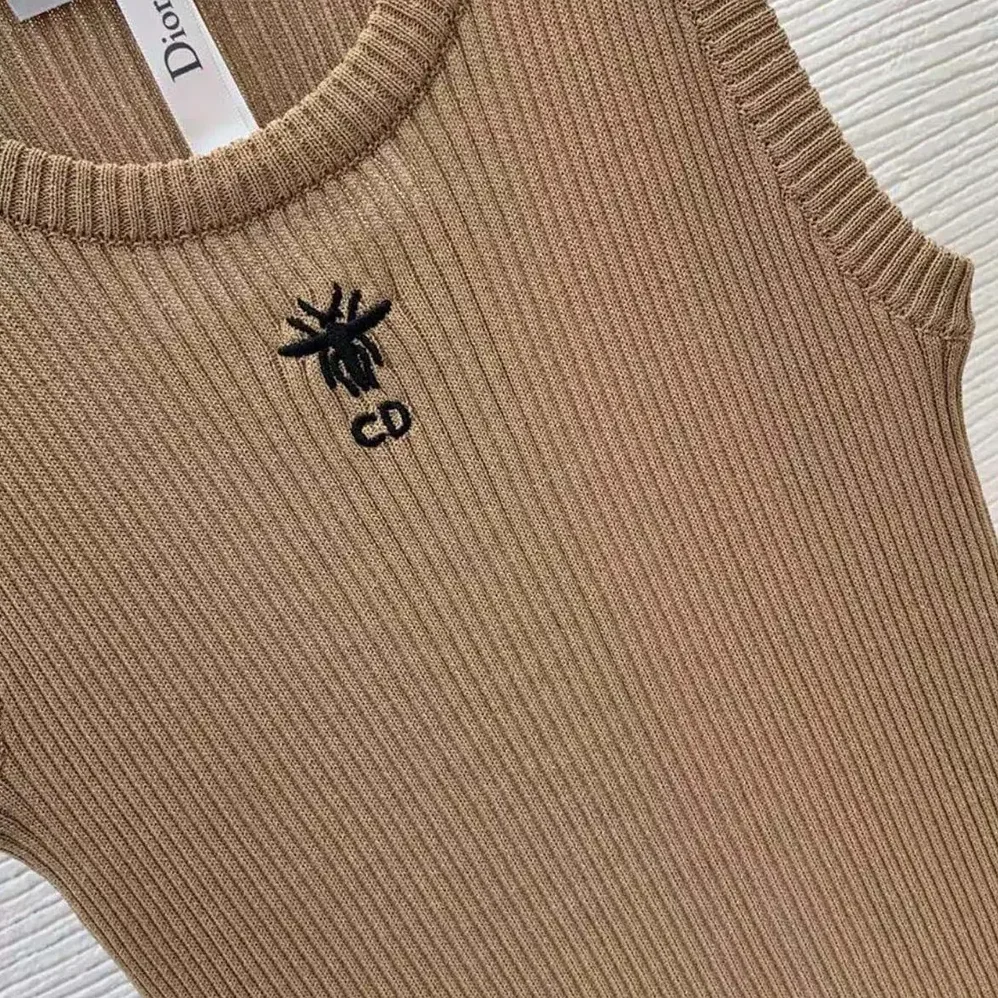 Dior Tank Top Sandy Ribbed Cotton Jersey for Women Dior Tank Top Sandy Ribbed Cotton Jersey for Women