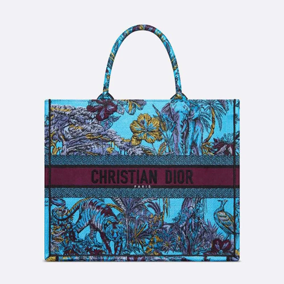 Dior Large Dior Book Tote Celestial Blue Multicolor Toile de Jouy Voyage Embroidery for Women Dior Large Dior Book Tote Celestial Blue Multicolor Toile de Jouy Voyage Embroidery for Women