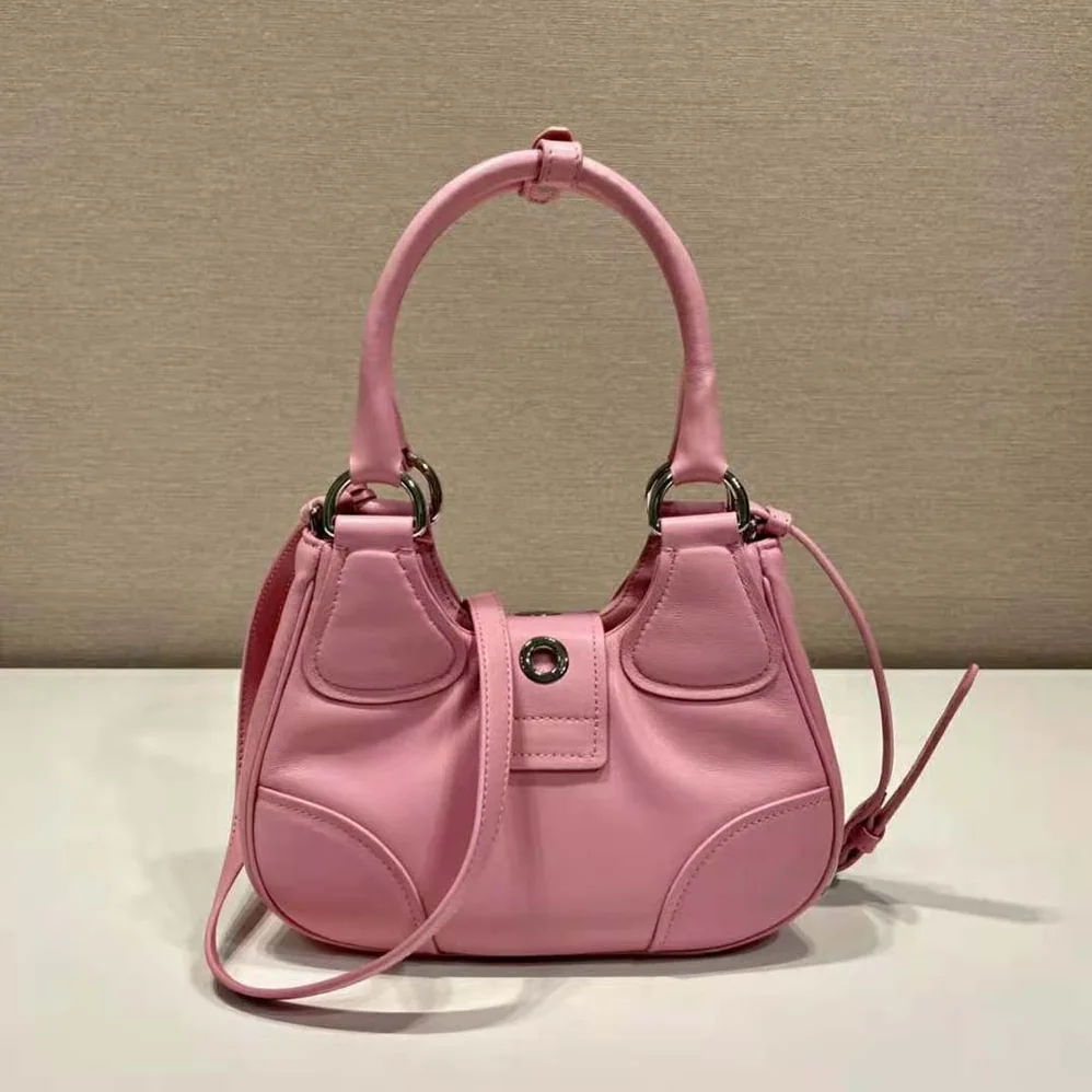 Prada Moon Re-Nylon and Leather Bag for Women in Pink Prada Moon Re-Nylon and Leather Bag for Women in Pink