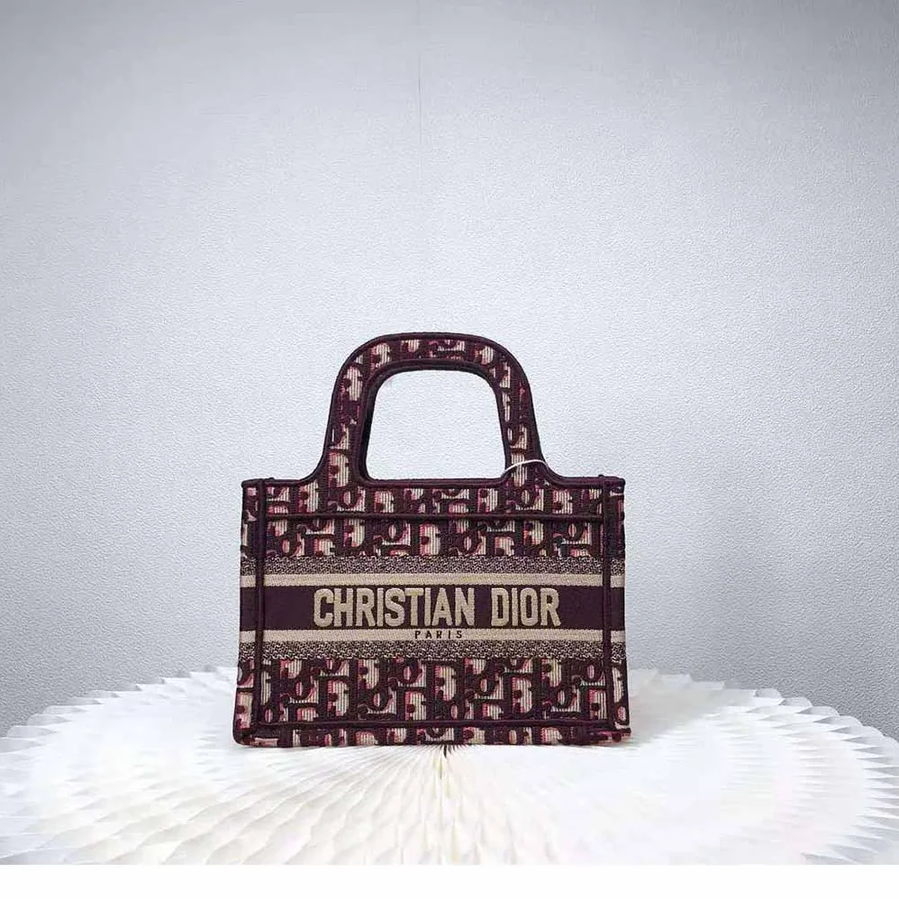 Dior Mini Dior Book Tote Burgundy Dior Oblique Embroidery for Women Dior Mini Dior Book Tote Burgundy Dior Oblique Embroidery for Women
