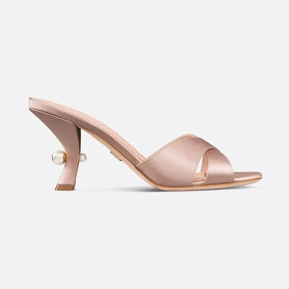 Dior Dior Tribales Heeled Slide Nude Satin for Women