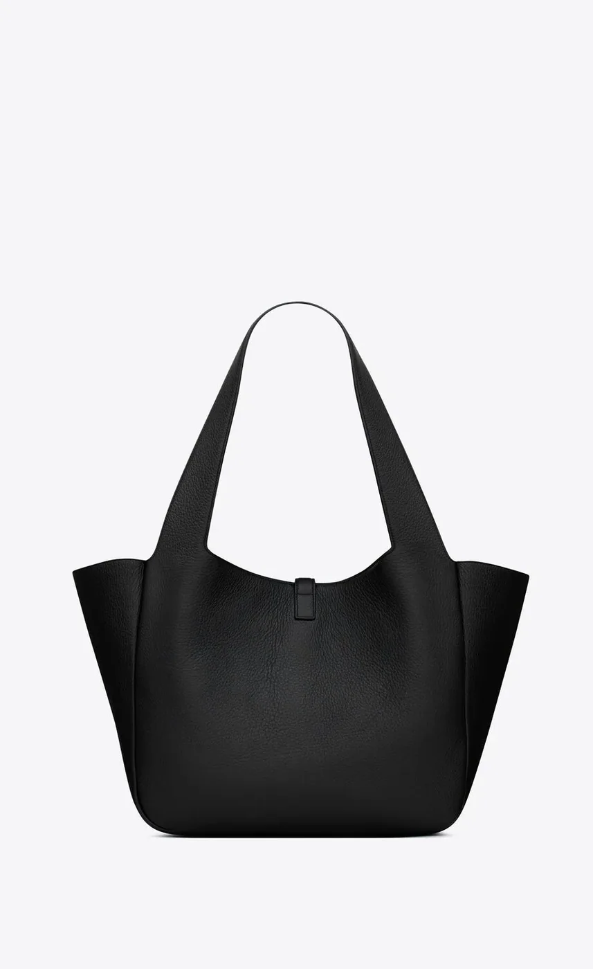 Saint Laurent Le 5 A 7 Bea In Grained Leather Black Bag - 19.7 Inches /