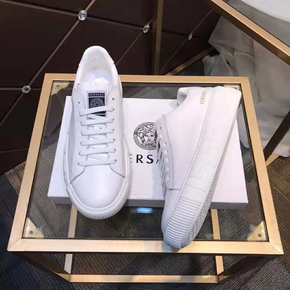 Versace A Classic Low Top Greca Sneakers for Women in White Versace A Classic Low Top Greca Sneakers for Women in White