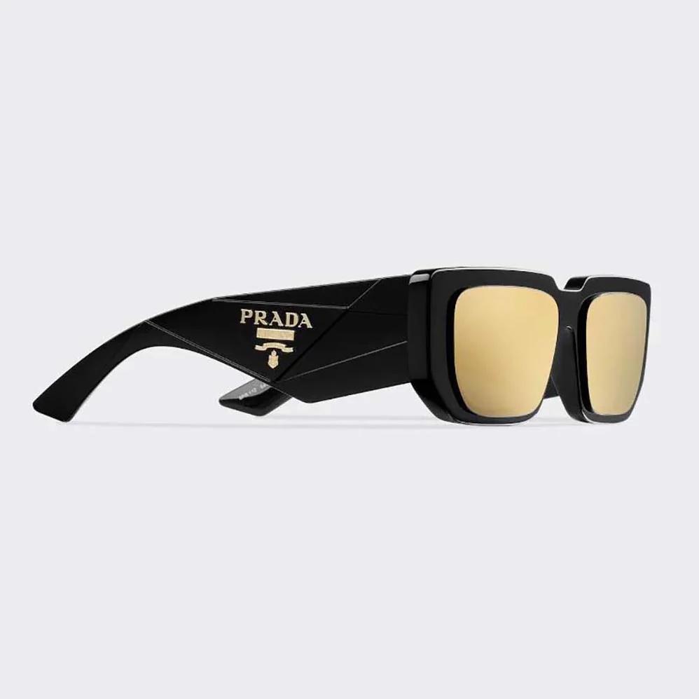 Prada Symbole Sunglasses with Traditional Prada Triangle Logo for Women in Black Prada Symbole Sunglasses with Traditional Prada Triangle Logo for Women in Black