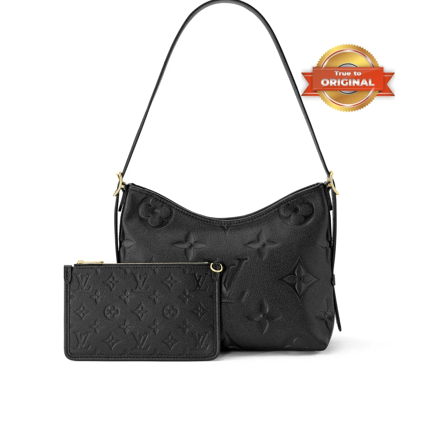 Louis Vuitton CarryAll PM Shoulder Bag in Black Gold Hardware