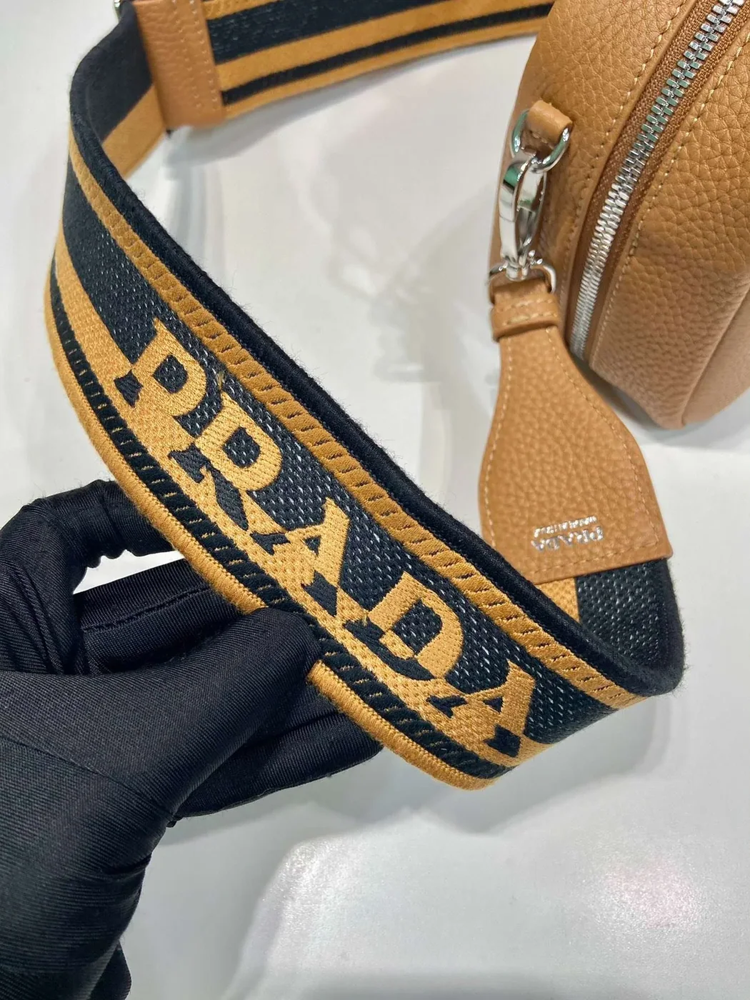 Prada Top-Handle Bag Brown/White/Green Khaki / 1BB102_2DKV_F02Z8_V_3OO Prada Top-Handle Bag Brown/White/Green Khaki / 1BB102_2DKV_F02Z8_V_3OO