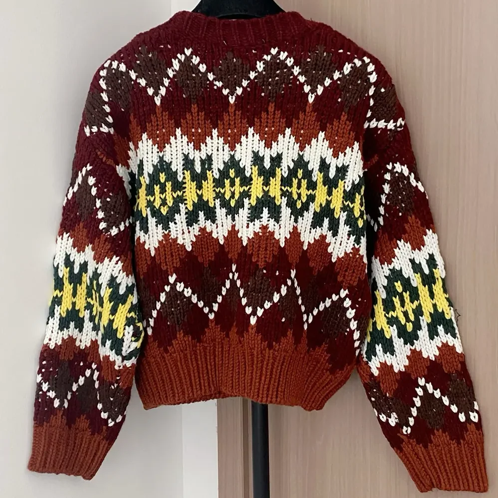 Celine Crewneck Sweater In Fair Isle Wool for Women