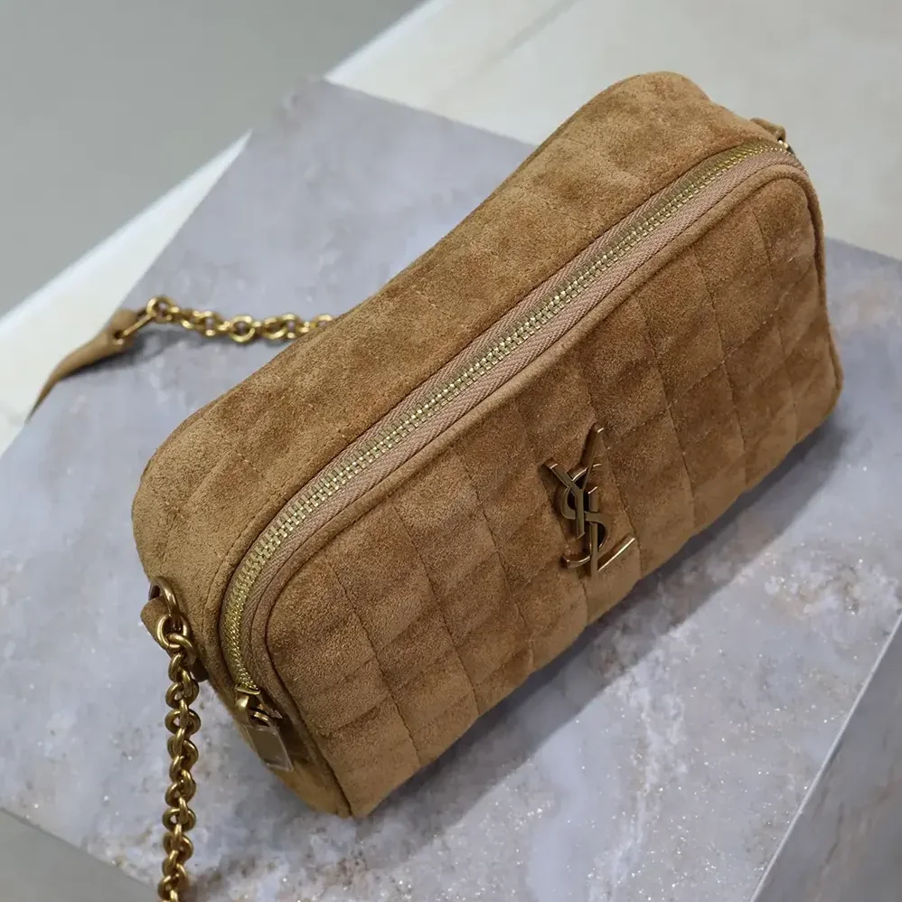 Saint Laurent YSL Cassandre Matelassé Carré Camera Bag in Suede for Women