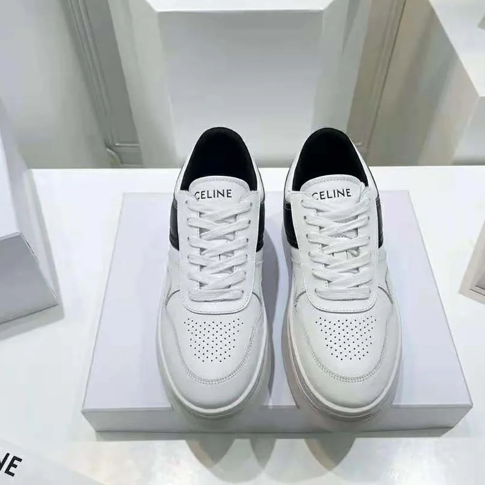 Celine Block Sneakers with Wedge Outsole in Calfskin for Women Celine Block Sneakers with Wedge Outsole in Calfskin for Women