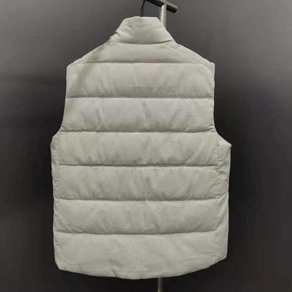 Prada Cropped Corduroy Down Vest for Men Prada Cropped Corduroy Down Vest for Men