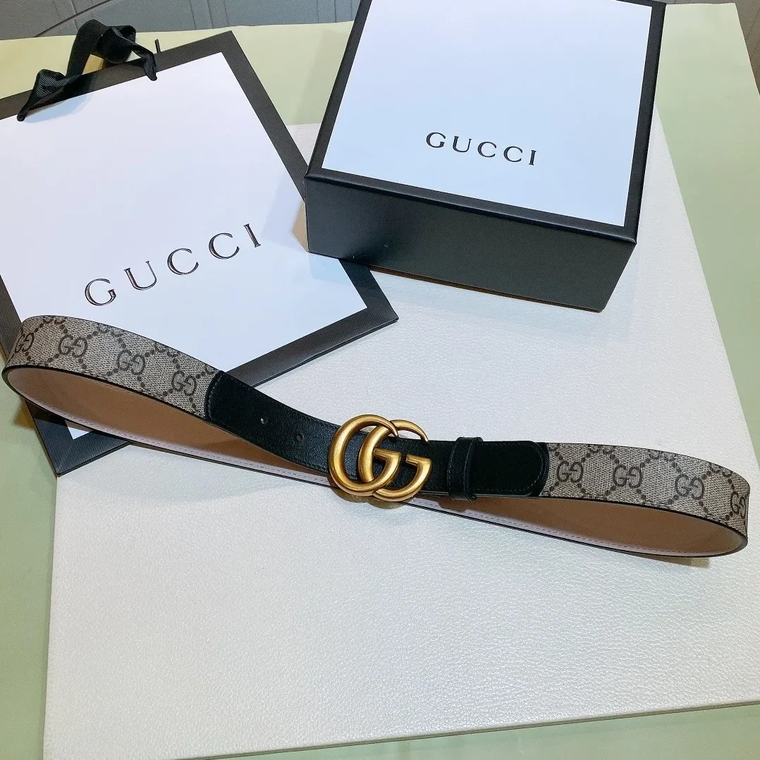 Gucci GG Belt With Double G Buckle Beige/Black, for Women