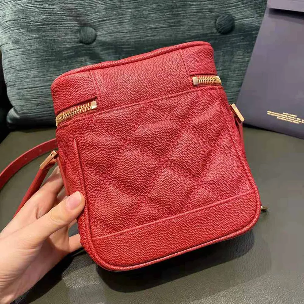 Saint Laurent YSL 80's Vanity Bag in Carre-Quilted Grain DE Poudre Embossed Leather for Women Saint Laurent YSL 80's Vanity Bag in Carre-Quilted Grain DE Poudre Embossed Leather for Women