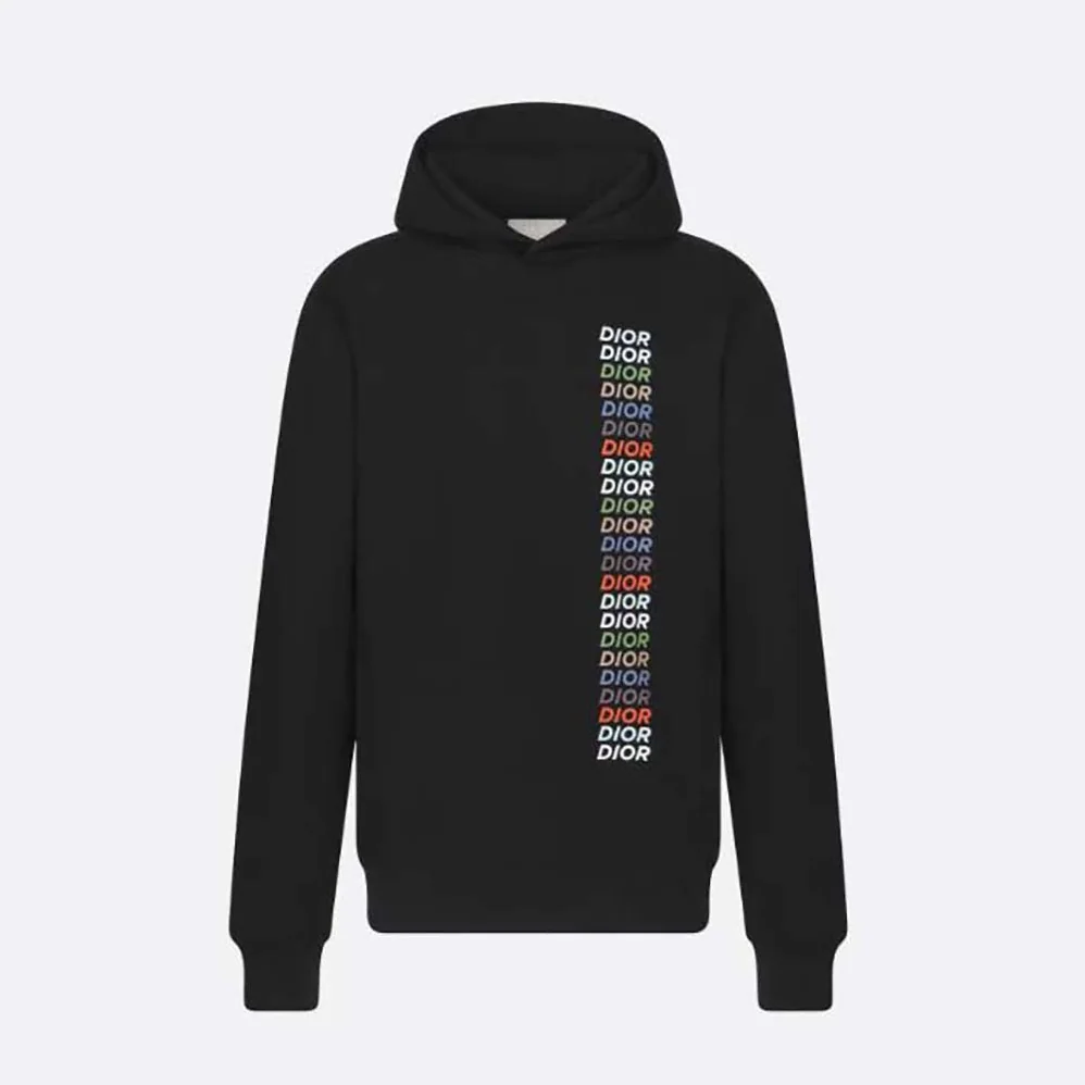 Dior Relaxed-fit Hooded Sweatshirt Black Cotton Fleece for Men Dior Relaxed-fit Hooded Sweatshirt Black Cotton Fleece for Men