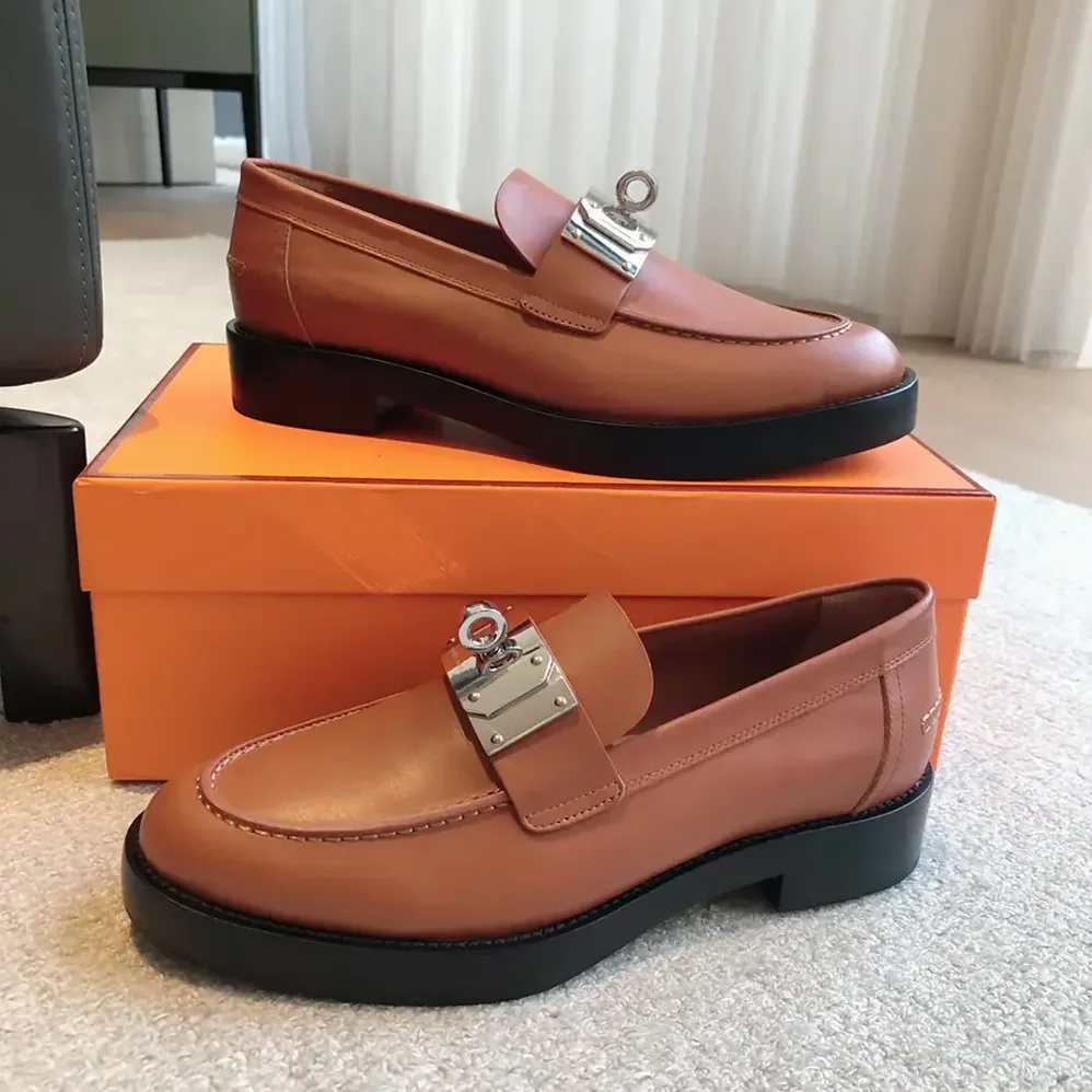 Hermes Hot Loafer-Brown H242053Z for Women